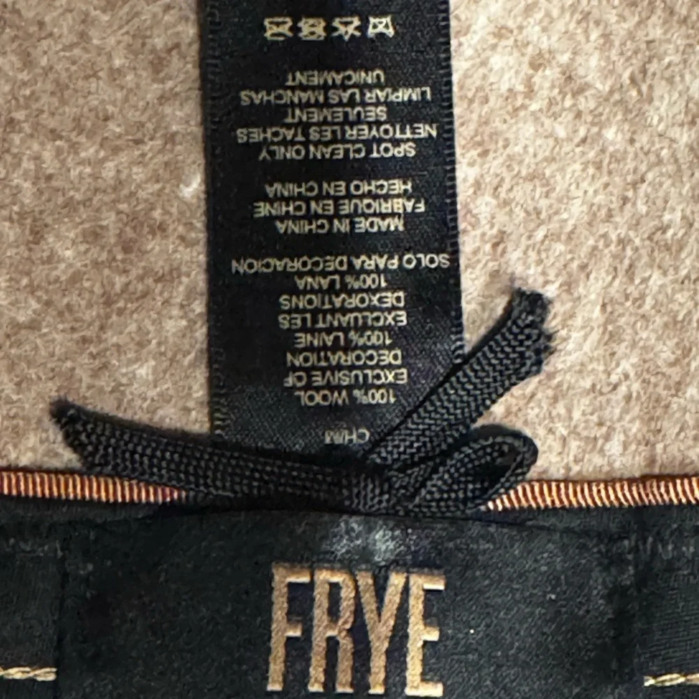 Womens Frye Brown Wool Felt Fedora Hat with Leather Band Tumbleweed Tan.